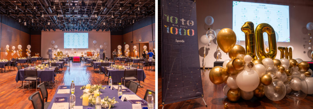 お祝い感がありつつも上品な空間に仕上げるため、細かい色味にまでこだわりました。